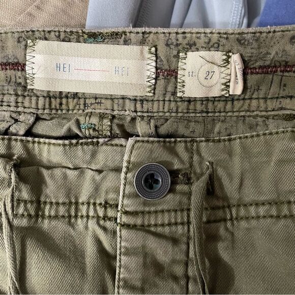 Anthropologie Hei Hei Green Cropped Cargo Pants - Picture 5 of 6